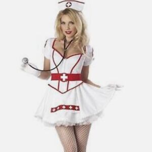 California Costume White Red Nurse Heart Breaker Costume Size XXL